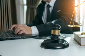 Male lawyer or judge consult having team meeting with client, Law and Legal services concept