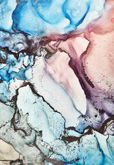 Fluid Art .Modern Abstract colorful background, wallpaper. Mixing acrylic paints. Marble texture. Alcohol ink colors  translucent