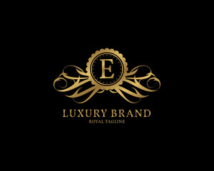 letter E luxury vintage logo
