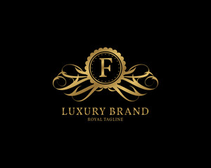 letter F luxury vintage logo