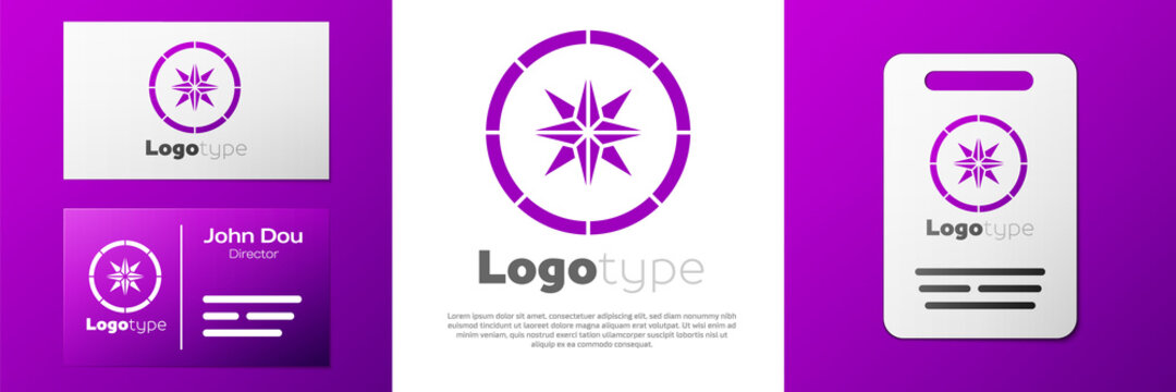 Logotype Compass icon isolated on white background. Windrose navigation symbol. Wind rose sign. Logo design template element. Vector.