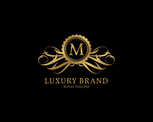 letter M luxury vintage logo