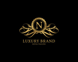 letter N luxury vintage logo
