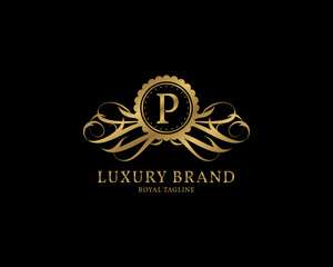 letter P luxury vintage logo