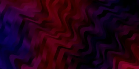 Dark Blue, Red vector background with curves.