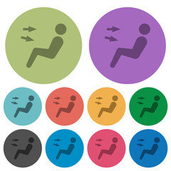 Car air flow direction head chest color darker flat icons