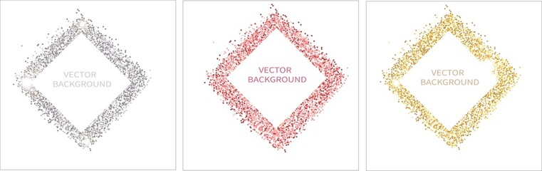 Sparkling dust isolated on white background with space for text. For social media posts, mobile apps, banners design and web/internet. Glitter style. Vector set.