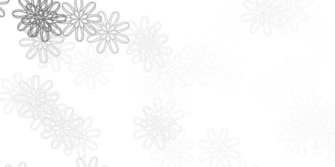 Light Gray vector doodle background with flowers.