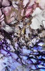 Fluid Art .Modern Abstract colorful background, wallpaper. Mixing acrylic paints. Marble texture. Alcohol ink colors  translucent