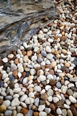 Small pebble stone and rough rock