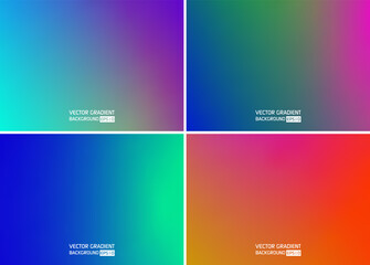 Smooth colorful backgrounds set. Gradient vector.
