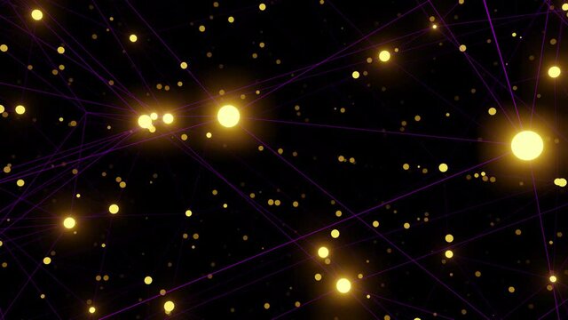Plexus particles flow. Atom light abstract 3d grid. Cyberspace abstract background. Molecular technology motion concept. Looped animation.