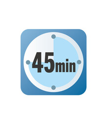 45 minutes timer clock vector icon