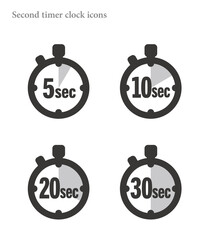 10 Seconds timer clock vector icon