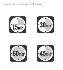 Quarter minutes timer clock vector icon