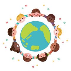 手を繋ぐ世界の子どもたち