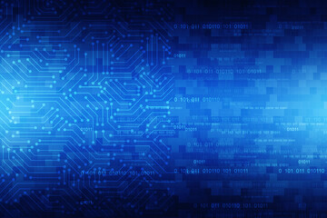 2d illustration Abstract futuristic electronic circuit technology background