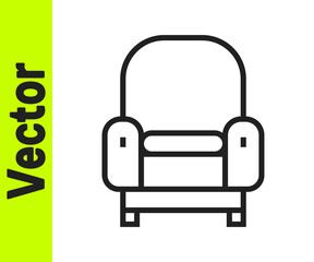 Black line Armchair icon isolated on white background. Vector.