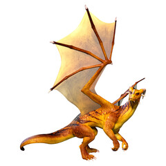 Fototapeta premium 3D Rendering Fairy Tale Dragon on White