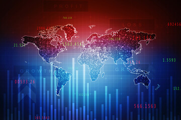 2d rendering Stock market online business concept. business Graph 
