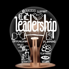 Light Bulb with Leadership Concept - 388222310