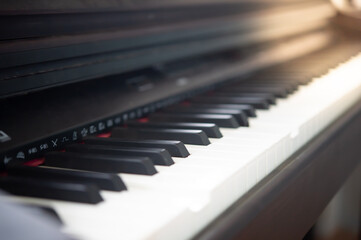 piano keys closeup