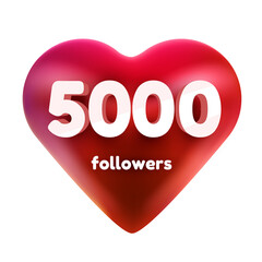 Followers thank you. Red heart for Social Network friends, followers, Web user Thank you celebrate of subscribers or followers and likes.