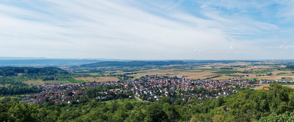 Panoramablick. Ammerbuch- Breitenholz, Südhanglage am Schönbuchrand im Baden-Württemberg. Das...