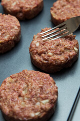 The chef Prepare Burger With Minced Meat