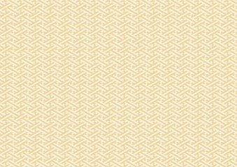 和紙テクスチャの薄い金色の紗綾形和柄パターン背景