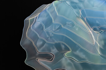 Topographic map background Valley and mountain, 3d rendering.