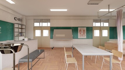 学校 保健室 黒板文字有り 人なし イラスト 5 Wall Mural 啓文 佐々木