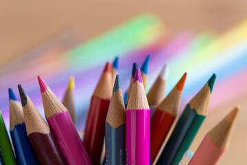 Colorful Pencils in brigth light