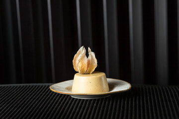 Isolated panna cotta - Italian dessert