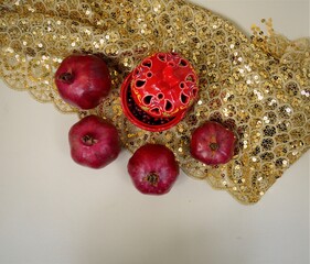 pomegranates with ceramic souvenir