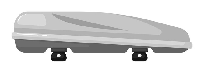 Car roof box container equipment side view isolated on white