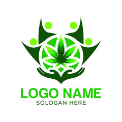 Creative marijuana, weed logo design template suitable for company logo, print, digital, icon, apps, and other marketing material purpose