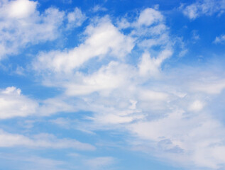 White clouds in blue sky