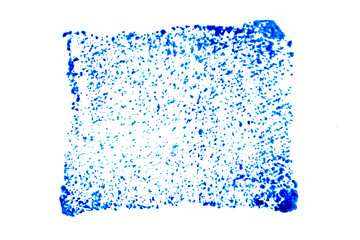 Fototapeta premium Blue color ink in square shape textured background as stamp or frame with copy space