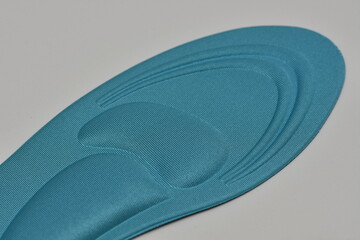 Blue Memory Foam  Shoe Insoles on a white background