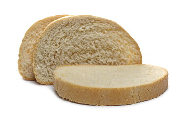 Wheat bread slices isolated on white background