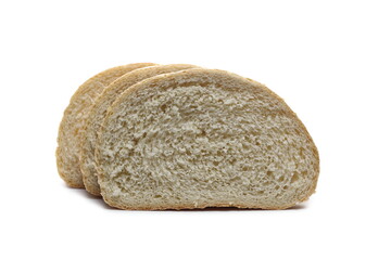 Wheat bread slices isolated on white background