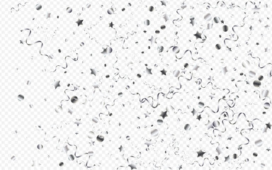 Silver Confetti Anniversary Vector Transparent 