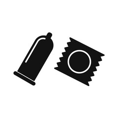 Set of Condoms, flat design vector icons