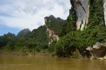 The beautiful nature and landscapes of the Khao Sok National Park in Thailand
