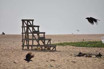 Fototapeta na wymiar chair on beach