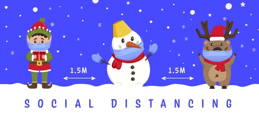Social distancing Christmas poster