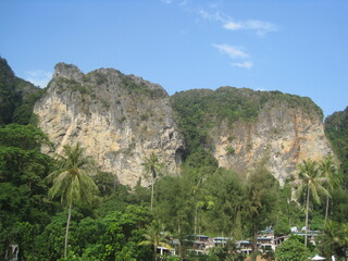 The beautiful beaches and limestone cliffs on Phi Phi island in Thailand