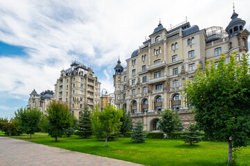 Fototapeta na wymiar View of houses in the historical center of Kazan
