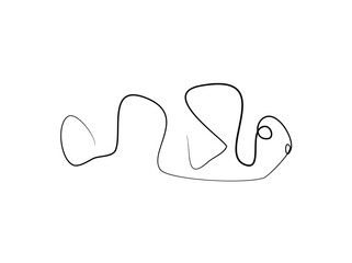 SINGLE-LINE DRAWING OF A FISH. This hand-drawn, continuous, line illustration is part of a collection of artworks inspired by the drawings of Picasso. Each gesture sketch was created by hand.